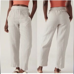 NWT Athleta 12 Tall Voyager Linen Pant Undyed #586941